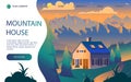 Mountains resort flat vector landing page template