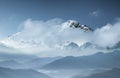 Mountains ridge in the clouds. Natural mountain landscape. Mountains landscape as a background.