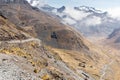 Mountains ridge valley canyon hiking traveling trail, Cordiller Royalty Free Stock Photo