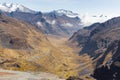 Mountains ridge valley canyon river trail view, El Choro Bolivia Royalty Free Stock Photo