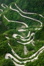 Mountains road in Tianmenshan nature park - China Royalty Free Stock Photo