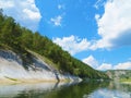 River Inzer Russia BashkortostanBeautiful mountain river Inzer, among rocks and mountains Royalty Free Stock Photo