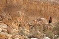 Mountains, rocks and hills of Judean desert in Israel, Middle East landmarks of Old Testament Bible times. Aerial view