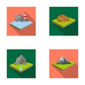 Mountains, rocks and landscape. Relief and mountains set collection icons in flat style isometric vector symbol stock Royalty Free Stock Photo
