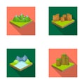 Mountains, rocks and landscape. Relief and mountains set collection icons in flat style isometric vector symbol stock Royalty Free Stock Photo