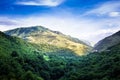 Mountains rocks a relief a landscape a hill a panorama Caucasus top a slope clouds the sky a landscape Royalty Free Stock Photo