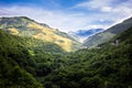 Mountains rocks a relief a landscape a hill a panorama Caucasus top a slope clouds the sky a landscape Royalty Free Stock Photo