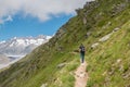 Mountains scenes, walk through the great Aletsch Glacier