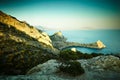 Mountains and sea at sunset. Crimea landscape