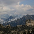 Mountains seen from a place between Schynige Platte and Mount Faulhorn. Maenlichen, Tschuggen and Lauberhorn