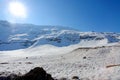 Mountains seen from the road to Nevado Snowy Valley in Chile South America.