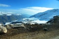 Mountains seen from the road to Nevado Snowy Valley in Chile South America.