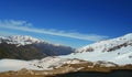 Mountains seen from the road to Nevado Snowy Valley in Chile South America.