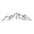 Mountains set. Hand drawn rocky peaks. Vector