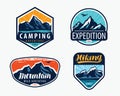 Mountains set labels. Mountaineering, climbing concept vector illustration