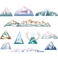 Mountains set. Travel, hiking theme.