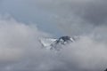 Mountains shrouded in clouds