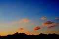 Mountains silhouette at dusk