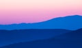 Mountains silhouette in the morning