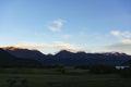 Mountains in silhouette at sunsey