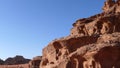Mountains silhouettes in WadiRum desert Jordan in backlight. 4K video in motion