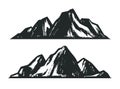 Mountains sketch. Mountaineering vintage vector illustration