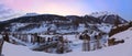 Mountains ski resort Solden Austria at sunset