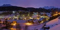 Mountains ski resort Solden Austria at sunset Royalty Free Stock Photo
