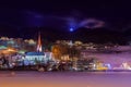 Mountains ski resort Solden Austria - sunset Royalty Free Stock Photo