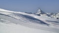 Mountains and skiing resort for winter travel.Winter landscape of Switzerland.Zermatt winter landscape.