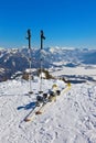Mountains skis and ski-sticks - St. Gilgen Austria Royalty Free Stock Photo