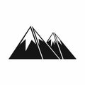 Mountains with snow icon, simple style Royalty Free Stock Photo