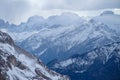 Mountains snow on Italy Dolomites