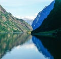 Sogne Fjord with mountains in Norway