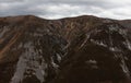 Mountains stripped of their vegetation after a fire