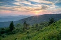 Mountains Summer Sunset Landscape in Blue Ridge Royalty Free Stock Photo