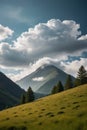 Alpine meadows natural scenery,Generative AI Royalty Free Stock Photo