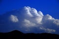 Mountains with Thunderstorm Clouds and Radio Antennae Royalty Free Stock Photo