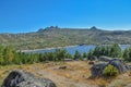 Mountains top view with a lake on Portugal