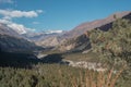 Mountains trekking Annapurna circuit, Marshyangdi river valley