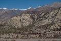 Mountains trekking Annapurna circuit, Marshyangdi river valley