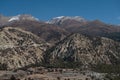 Mountains trekking Annapurna circuit, Marshyangdi river valley