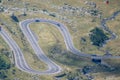 Mountains twisted road top wiew Transfagarasan Sibiu Romania