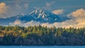 Brothers Wilderness In Clouds As Seen From Eld Inlet, Olympia Washington