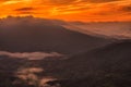 Mountains under mist in the morning in Phu Phaya Pho, Phrae Prov