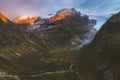 Mountains valley in Norway aerial view sunset landscape travel scenic destinations