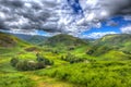 Mountains and valleys in English countryside scene the Lake District Martindale Valley HDR like painting Royalty Free Stock Photo