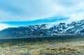 Mountains near entrance of ice cave in Iceland Royalty Free Stock Photo