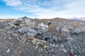 Mountains near entrance of ice cave in Iceland Royalty Free Stock Photo