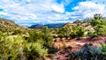 The mountains with varied vegetation in the red rock country at the Beaverhead Flats Road near the Village of Oak Creek Royalty Free Stock Photo